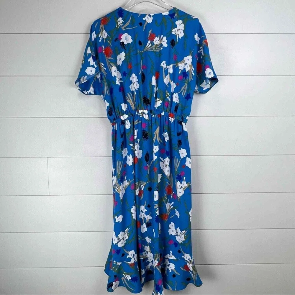 NWT J.Crew Mercantile Floral High Low Wrap Dress Women‎ S EMMAHANSI cababa blue